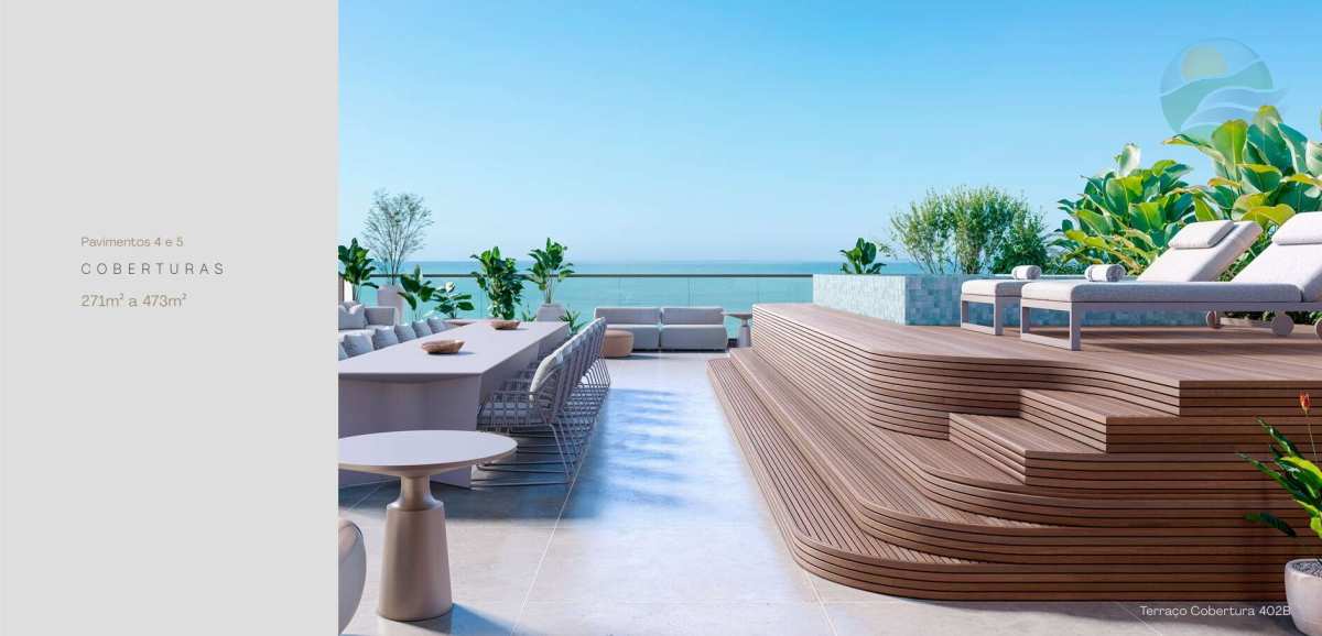 Cobertura de Luxo, 4 Suites, 271m2, VENDA, Pé na areia, João Pessoa, Paraíba. - Idalécio Soares Imobiliária